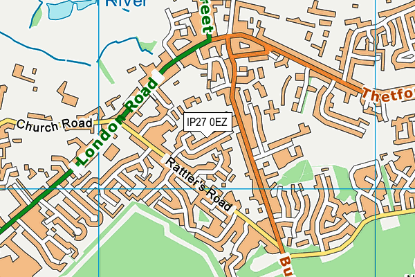 IP27 0EZ map - OS VectorMap District (Ordnance Survey)