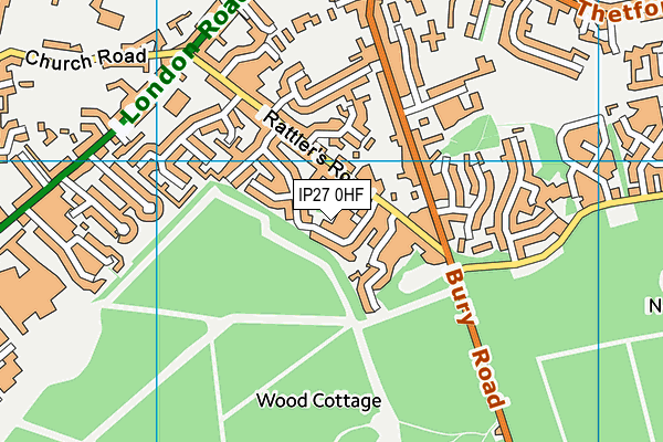 IP27 0HF map - OS VectorMap District (Ordnance Survey)