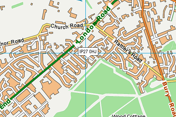 IP27 0HJ map - OS VectorMap District (Ordnance Survey)