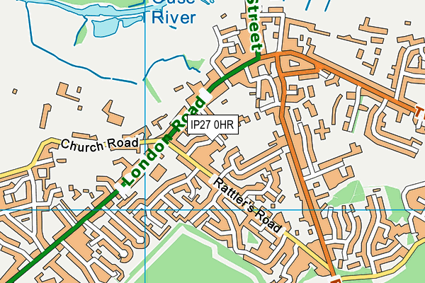 IP27 0HR map - OS VectorMap District (Ordnance Survey)