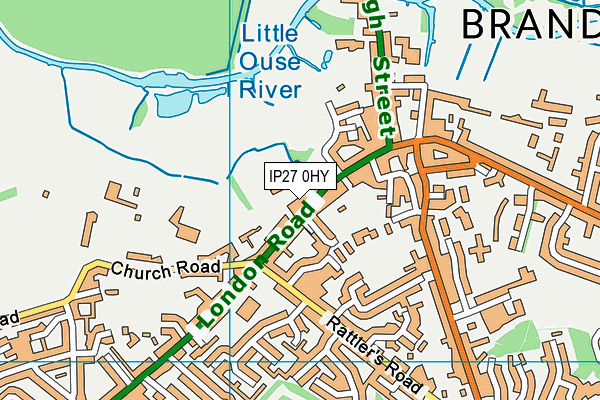 IP27 0HY map - OS VectorMap District (Ordnance Survey)