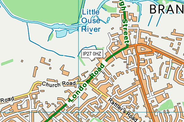 IP27 0HZ map - OS VectorMap District (Ordnance Survey)