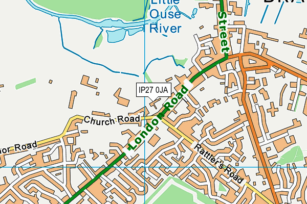 IP27 0JA map - OS VectorMap District (Ordnance Survey)