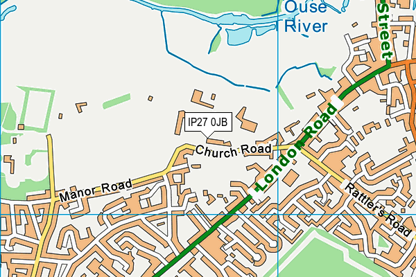 Brandon Leisure Centre map (IP27 0JB) - OS VectorMap District (Ordnance Survey)