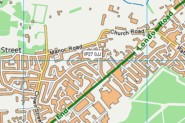 IP27 0JJ map - OS VectorMap District (Ordnance Survey)