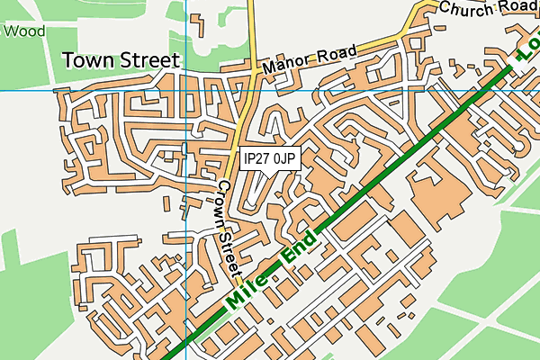 IP27 0JP map - OS VectorMap District (Ordnance Survey)