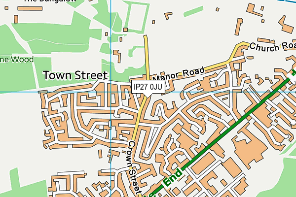 IP27 0JU map - OS VectorMap District (Ordnance Survey)