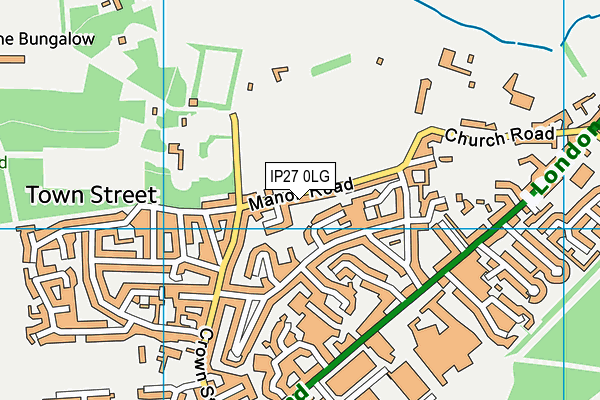 IP27 0LG map - OS VectorMap District (Ordnance Survey)