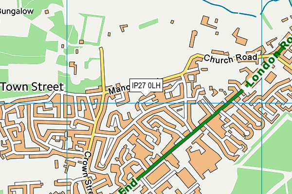 IP27 0LH map - OS VectorMap District (Ordnance Survey)