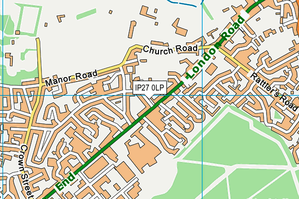 IP27 0LP map - OS VectorMap District (Ordnance Survey)