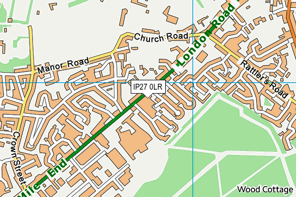 IP27 0LR map - OS VectorMap District (Ordnance Survey)