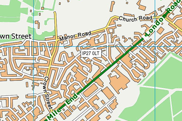 IP27 0LT map - OS VectorMap District (Ordnance Survey)