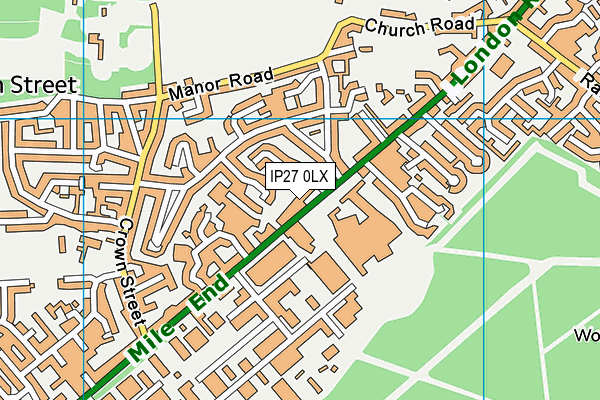 IP27 0LX map - OS VectorMap District (Ordnance Survey)