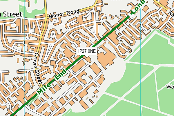 IP27 0NE map - OS VectorMap District (Ordnance Survey)