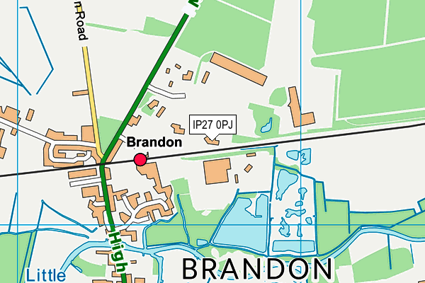 IP27 0PJ map - OS VectorMap District (Ordnance Survey)