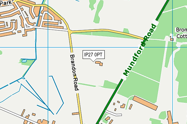 IP27 0PT map - OS VectorMap District (Ordnance Survey)