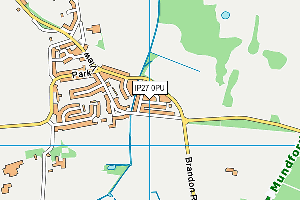 IP27 0PU map - OS VectorMap District (Ordnance Survey)