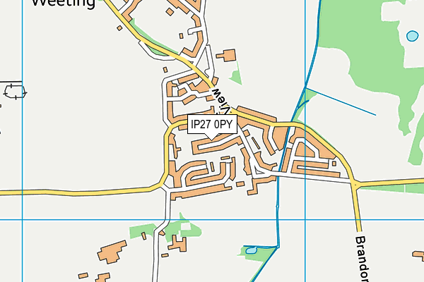 IP27 0PY map - OS VectorMap District (Ordnance Survey)