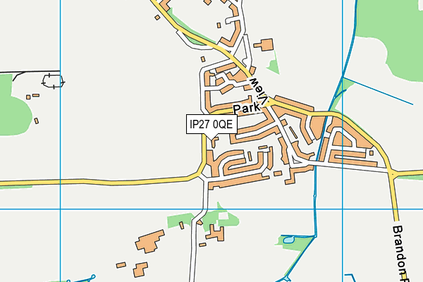 IP27 0QE map - OS VectorMap District (Ordnance Survey)