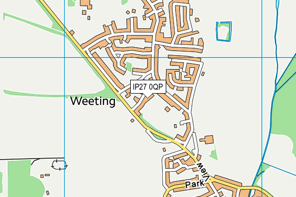 Weeting Playing Field map (IP27 0QP) - OS VectorMap District (Ordnance Survey)
