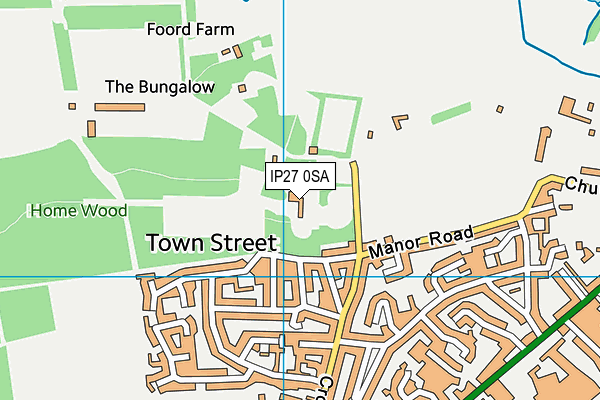 IP27 0SA map - OS VectorMap District (Ordnance Survey)