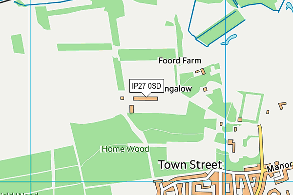 IP27 0SD map - OS VectorMap District (Ordnance Survey)