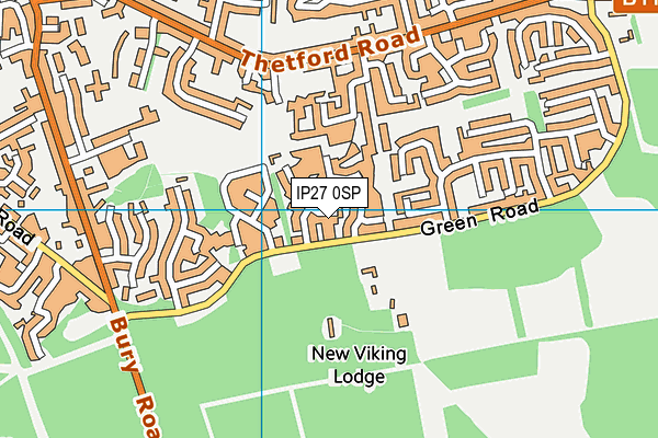 IP27 0SP map - OS VectorMap District (Ordnance Survey)