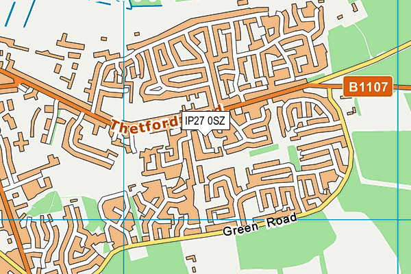 IP27 0SZ map - OS VectorMap District (Ordnance Survey)