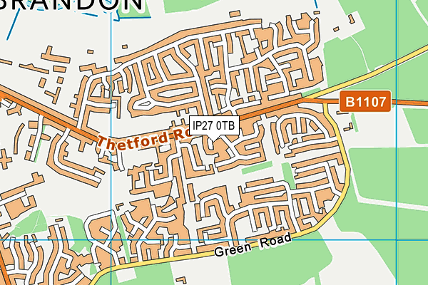 IP27 0TB map - OS VectorMap District (Ordnance Survey)