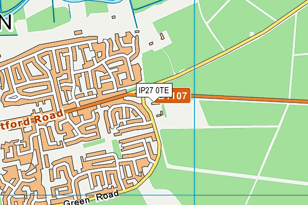 IP27 0TE map - OS VectorMap District (Ordnance Survey)