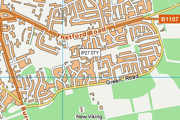 IP27 0TY map - OS VectorMap District (Ordnance Survey)