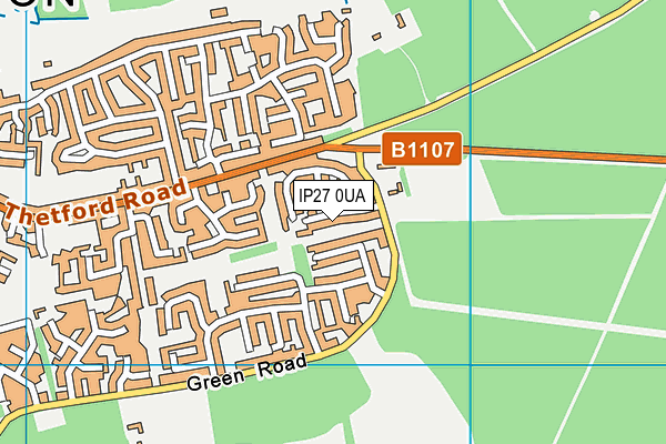 IP27 0UA map - OS VectorMap District (Ordnance Survey)