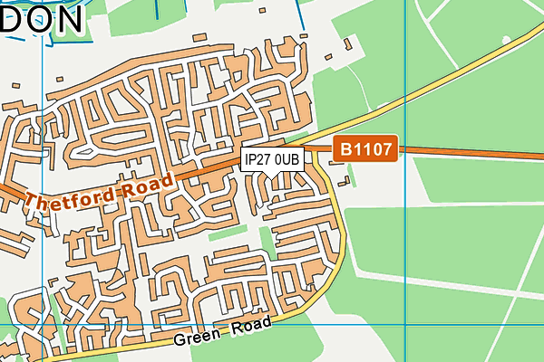 IP27 0UB map - OS VectorMap District (Ordnance Survey)