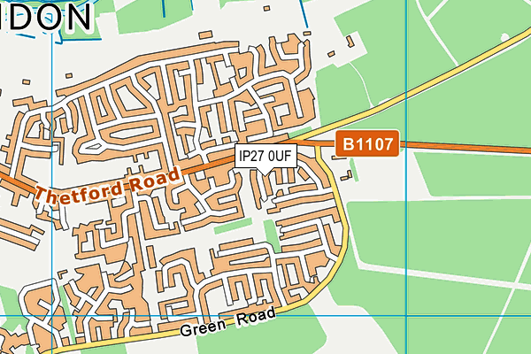 IP27 0UF map - OS VectorMap District (Ordnance Survey)