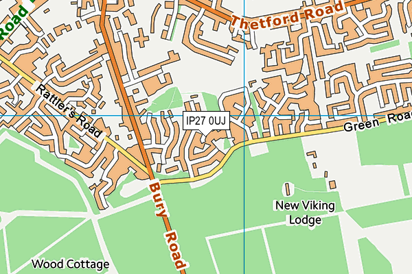 IP27 0UJ map - OS VectorMap District (Ordnance Survey)