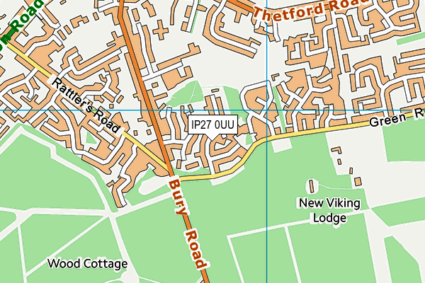 IP27 0UU map - OS VectorMap District (Ordnance Survey)