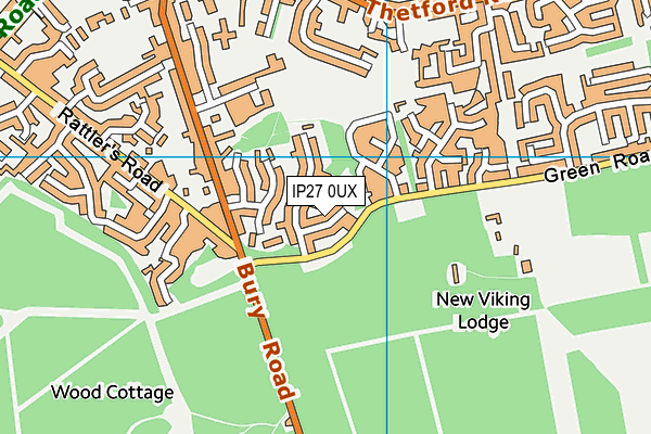 IP27 0UX map - OS VectorMap District (Ordnance Survey)