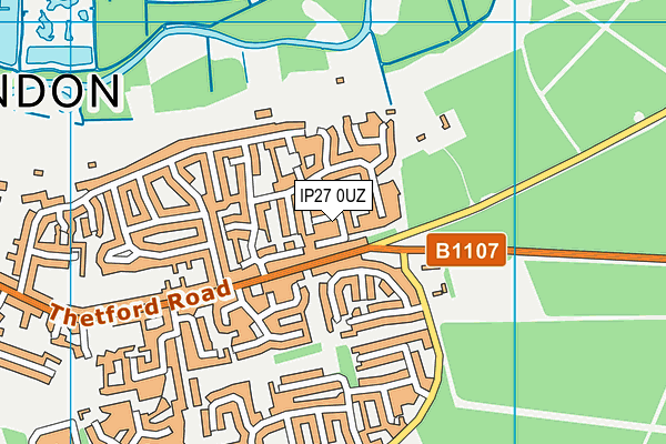 IP27 0UZ map - OS VectorMap District (Ordnance Survey)