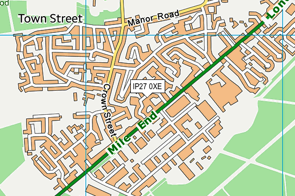 IP27 0XE map - OS VectorMap District (Ordnance Survey)