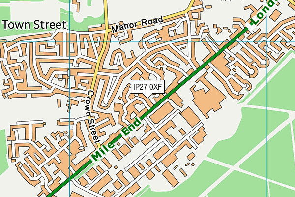 IP27 0XF map - OS VectorMap District (Ordnance Survey)