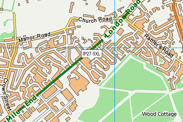 IP27 0XL map - OS VectorMap District (Ordnance Survey)