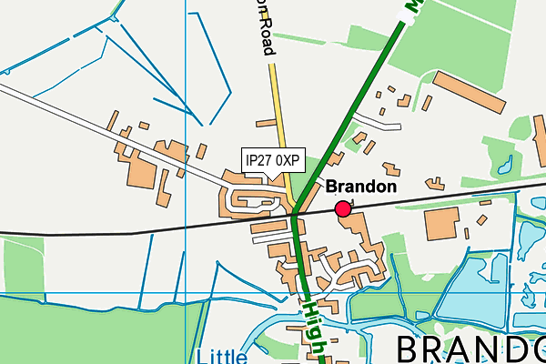 IP27 0XP map - OS VectorMap District (Ordnance Survey)