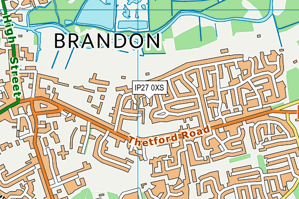 IP27 0XS map - OS VectorMap District (Ordnance Survey)