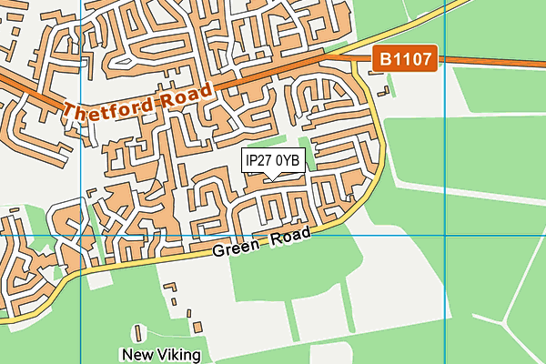 IP27 0YB map - OS VectorMap District (Ordnance Survey)