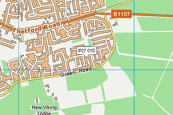 IP27 0YD map - OS VectorMap District (Ordnance Survey)