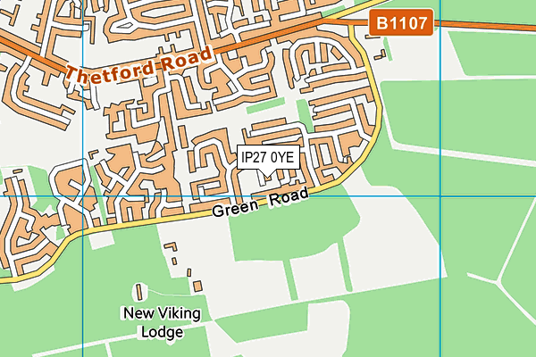 IP27 0YE map - OS VectorMap District (Ordnance Survey)