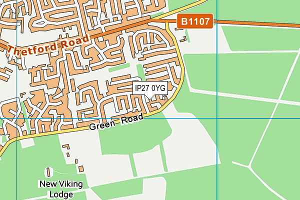 IP27 0YG map - OS VectorMap District (Ordnance Survey)