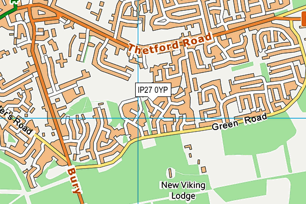 IP27 0YP map - OS VectorMap District (Ordnance Survey)