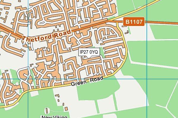 IP27 0YQ map - OS VectorMap District (Ordnance Survey)