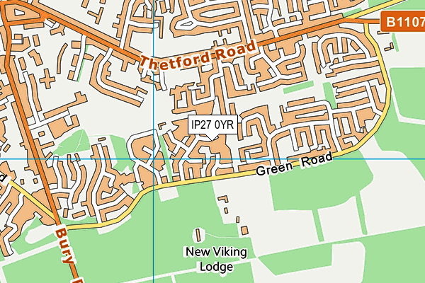IP27 0YR map - OS VectorMap District (Ordnance Survey)
